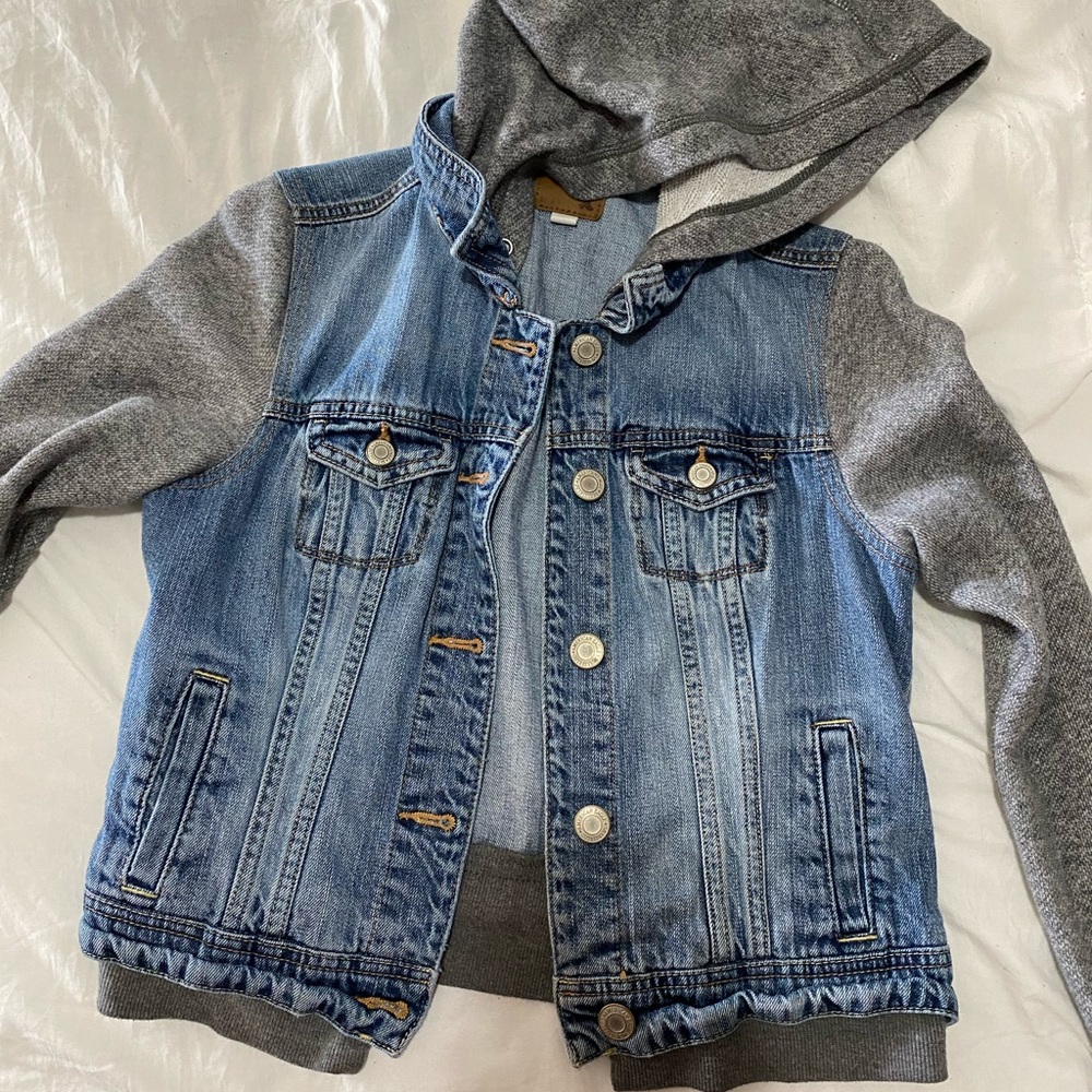 American Eagle hooded jean jacket